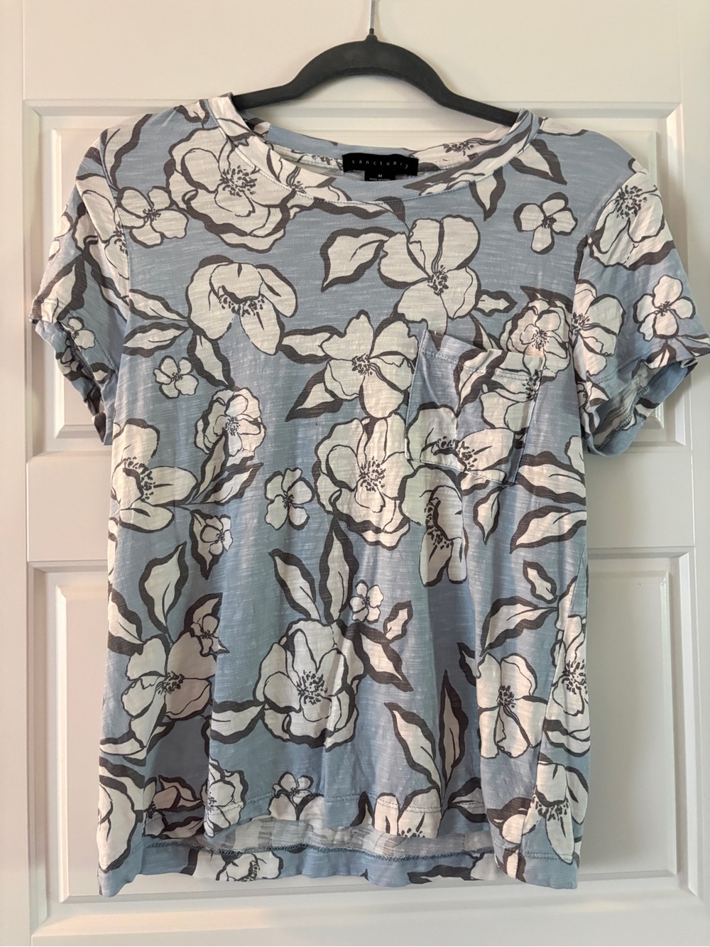 Sanctuary Light Blue Floral Short Sleeve Tee